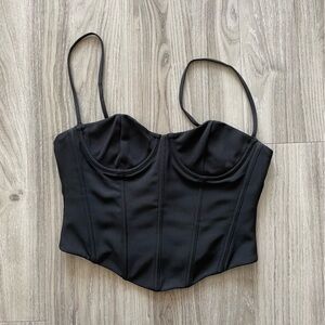 Black Strappy Bustier Top